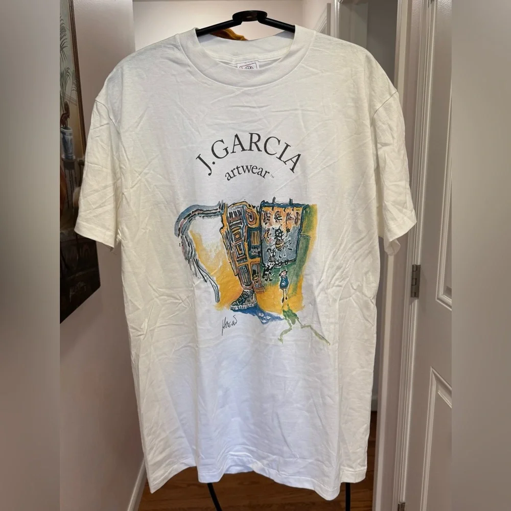 Vintage 90s Jerry J Garcia Artwear Special Olympics Grateful Dead T-Shirt Sz L - Picture 1 of 7